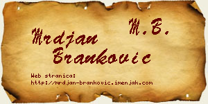 Mrđan Branković vizit kartica
